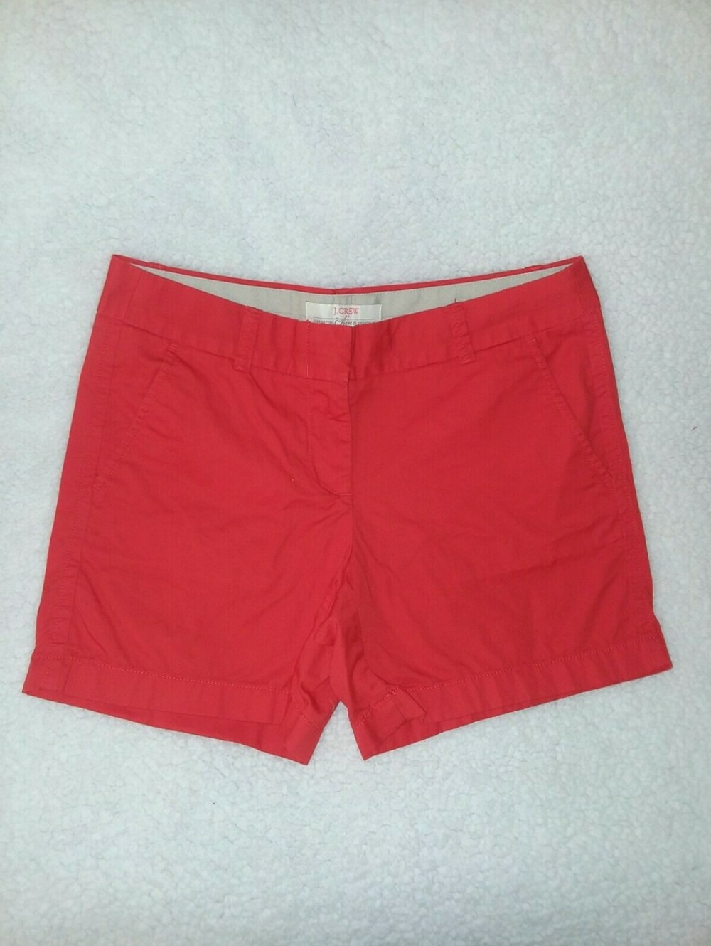 J. Crew Broken In Chino Shorts Coral Red Size 12 5" Inseam